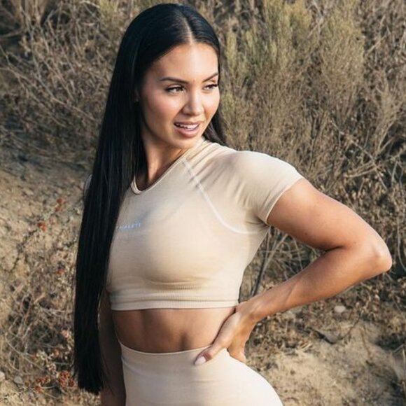 Alphalete AMPLIFY SS CROP size: S color : Hazelnut - Picture 3 of 6